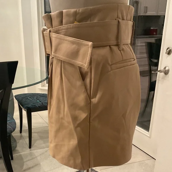 Express High Waist Tan Belted Shorts - Picture 5 of 10
